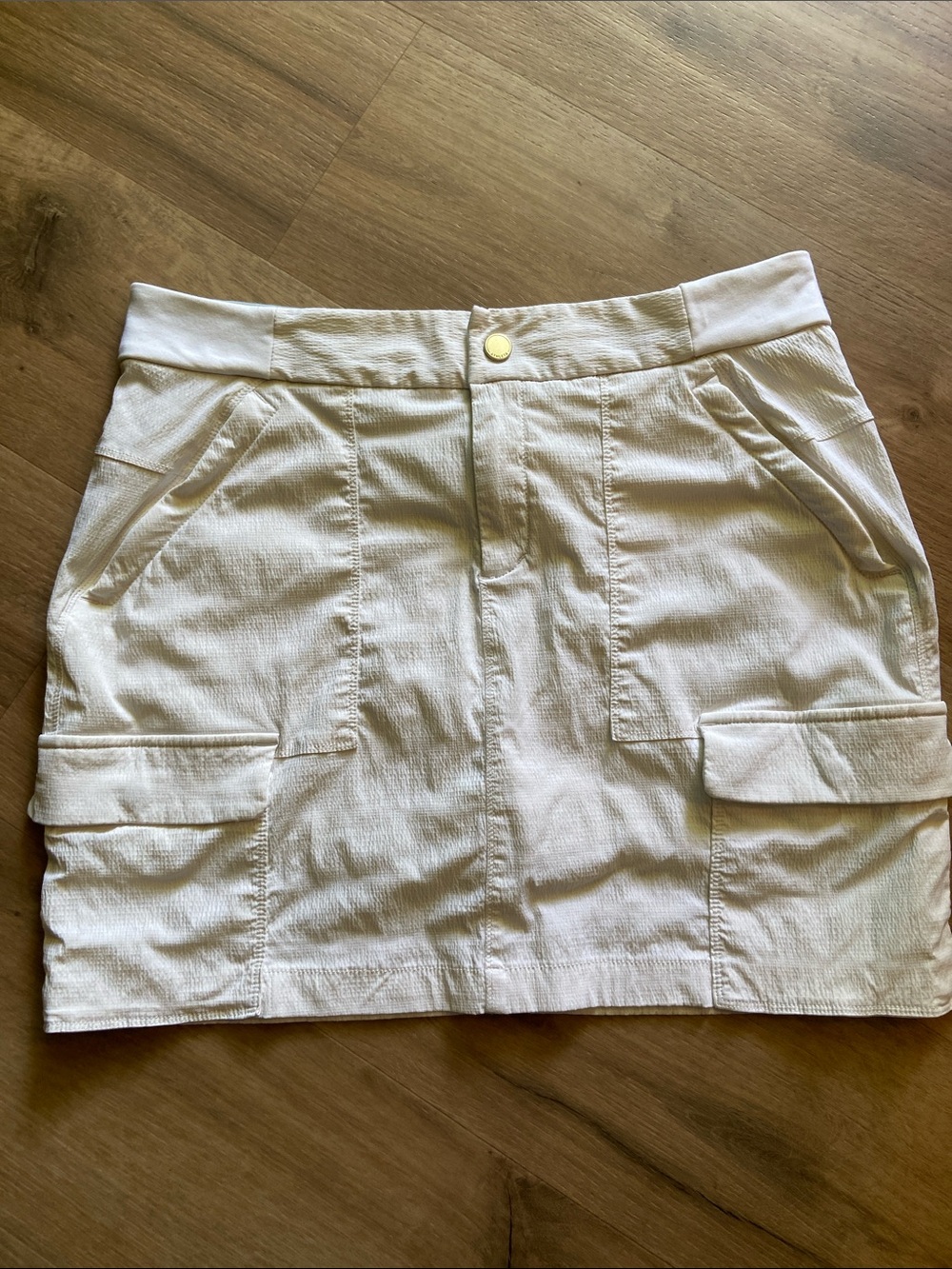 Athleta Cargo Skort Womans 14 Trekkie 2.0 Hiking White Pockets Stretch Outdoor